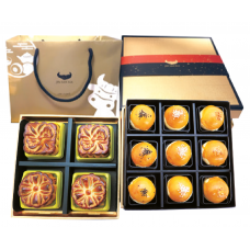 金讚雙層禮盒 C01 (廣式月餅, 棗泥蛋黃酥, 烏豆沙蛋黃酥, 金桔紅豆酥)